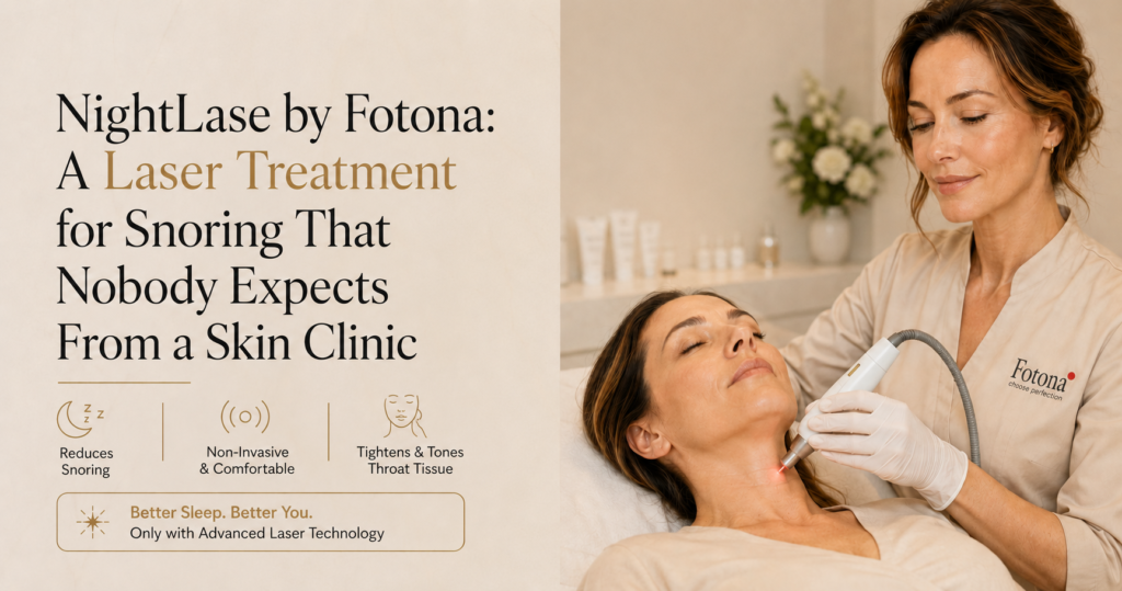 Patient undergoing a non-invasive NightLase by Fotona laser treatment for snoring